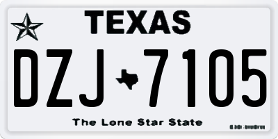 TX license plate DZJ7105