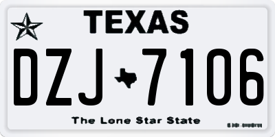 TX license plate DZJ7106