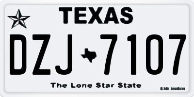 TX license plate DZJ7107