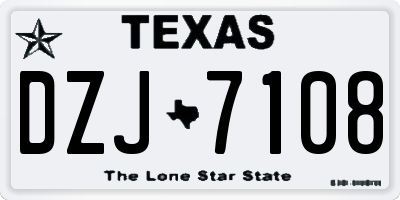 TX license plate DZJ7108