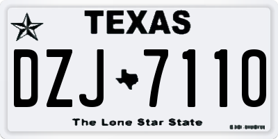 TX license plate DZJ7110