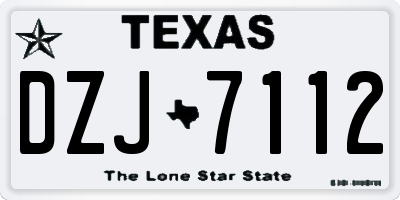 TX license plate DZJ7112