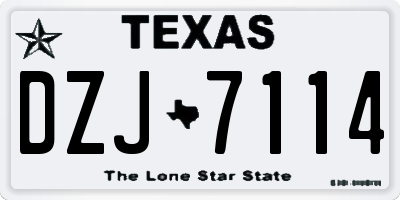 TX license plate DZJ7114