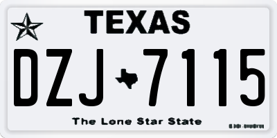 TX license plate DZJ7115