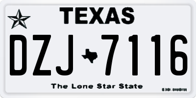 TX license plate DZJ7116