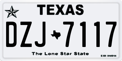 TX license plate DZJ7117