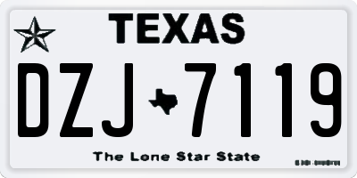 TX license plate DZJ7119