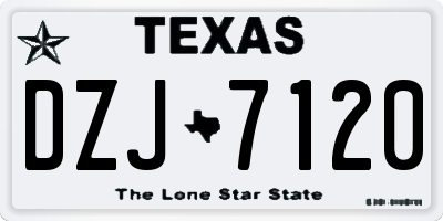TX license plate DZJ7120