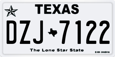 TX license plate DZJ7122