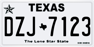 TX license plate DZJ7123