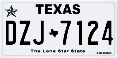 TX license plate DZJ7124