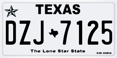 TX license plate DZJ7125