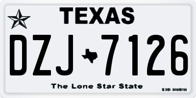 TX license plate DZJ7126