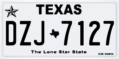 TX license plate DZJ7127