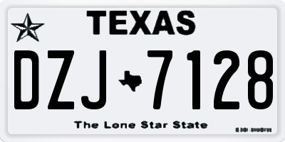 TX license plate DZJ7128