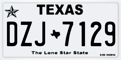 TX license plate DZJ7129