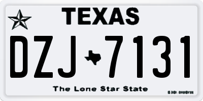 TX license plate DZJ7131