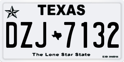 TX license plate DZJ7132