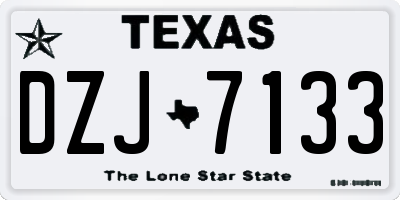 TX license plate DZJ7133