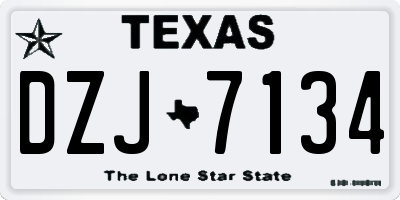TX license plate DZJ7134