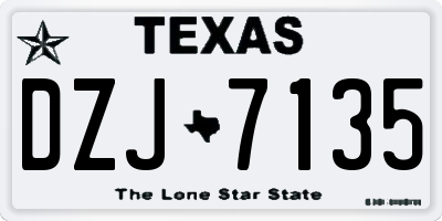TX license plate DZJ7135
