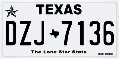 TX license plate DZJ7136