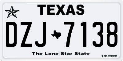 TX license plate DZJ7138