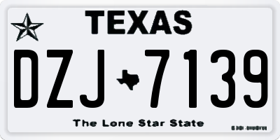 TX license plate DZJ7139