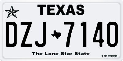 TX license plate DZJ7140