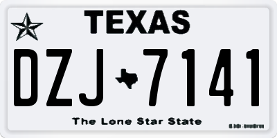 TX license plate DZJ7141