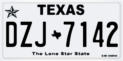 TX license plate DZJ7142