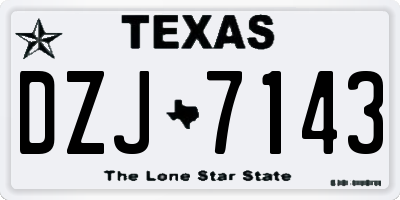 TX license plate DZJ7143