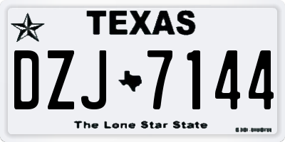 TX license plate DZJ7144