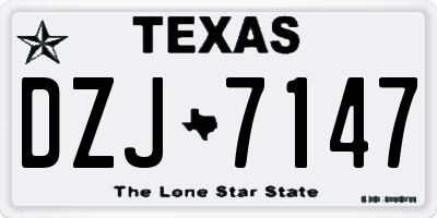 TX license plate DZJ7147