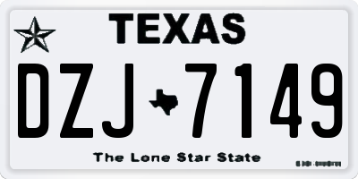 TX license plate DZJ7149