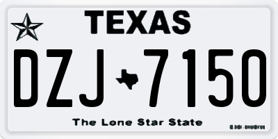TX license plate DZJ7150