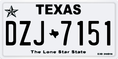 TX license plate DZJ7151