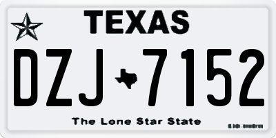 TX license plate DZJ7152
