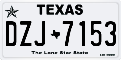 TX license plate DZJ7153
