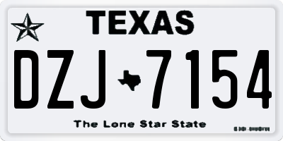 TX license plate DZJ7154