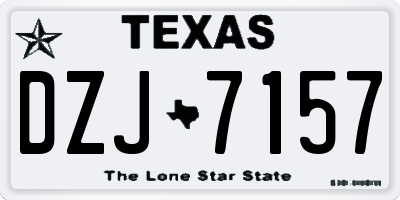 TX license plate DZJ7157