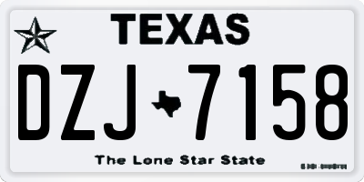 TX license plate DZJ7158