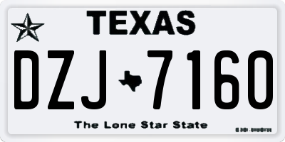 TX license plate DZJ7160