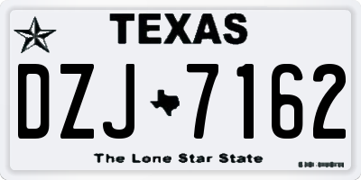 TX license plate DZJ7162