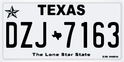 TX license plate DZJ7163