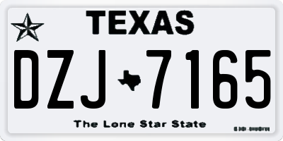 TX license plate DZJ7165