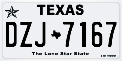 TX license plate DZJ7167