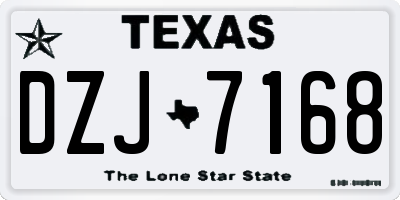 TX license plate DZJ7168