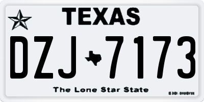 TX license plate DZJ7173