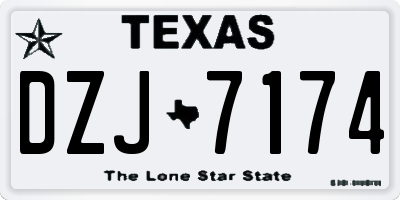 TX license plate DZJ7174